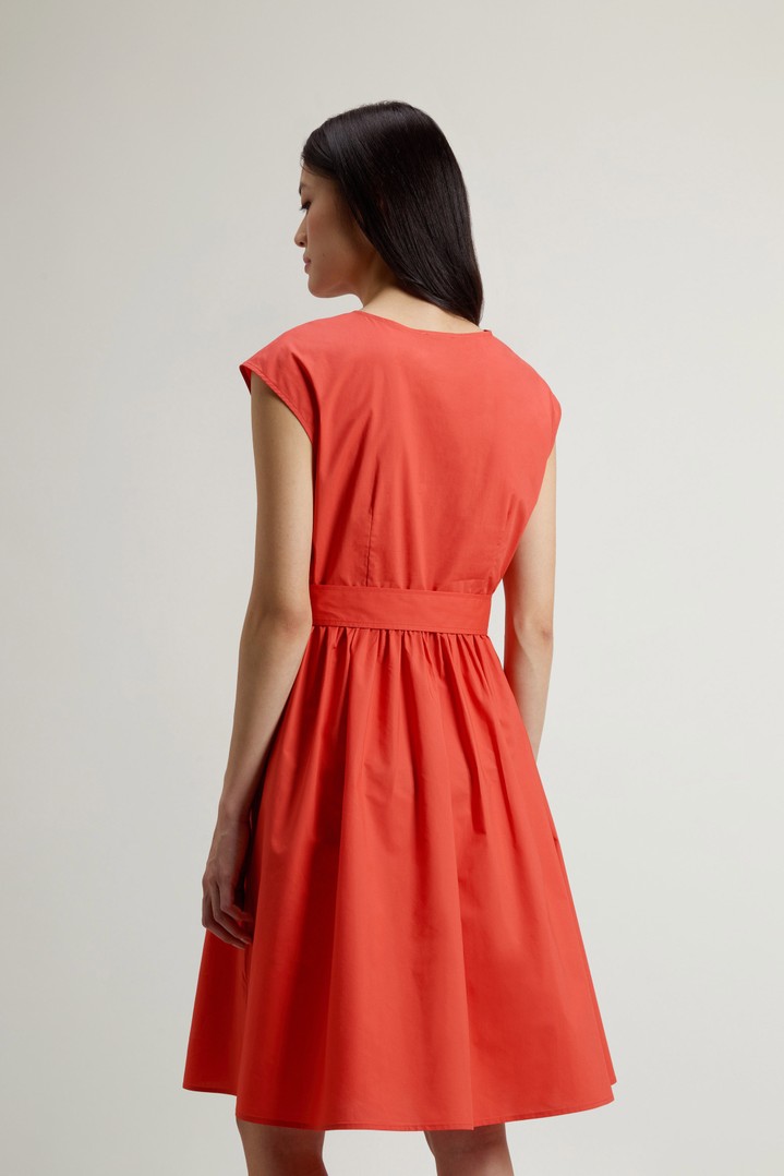 Pure Cotton Poplin Dress with Belt Red photo 3 | Woolrich