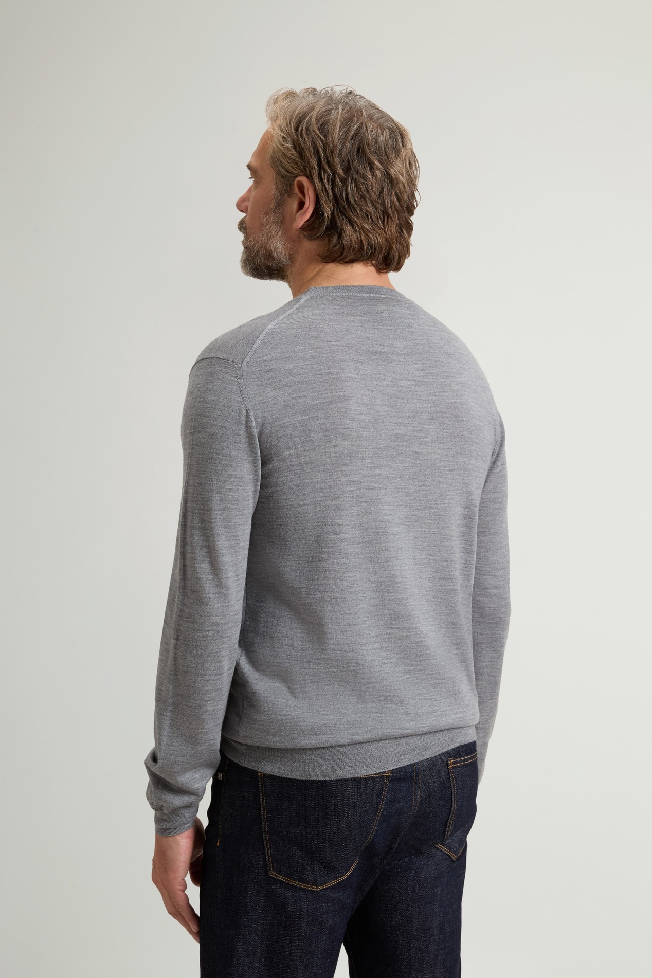 Crewneck Sweater in Pure Merino Virgin Wool Gray photo 3 | Woolrich
