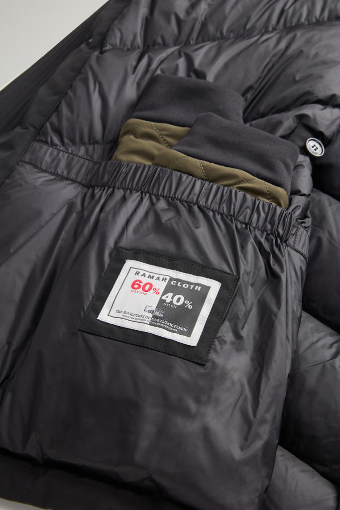 Polar Parka in Ramar Cloth with High Collar and Fur Trim Black photo 9 | Woolrich