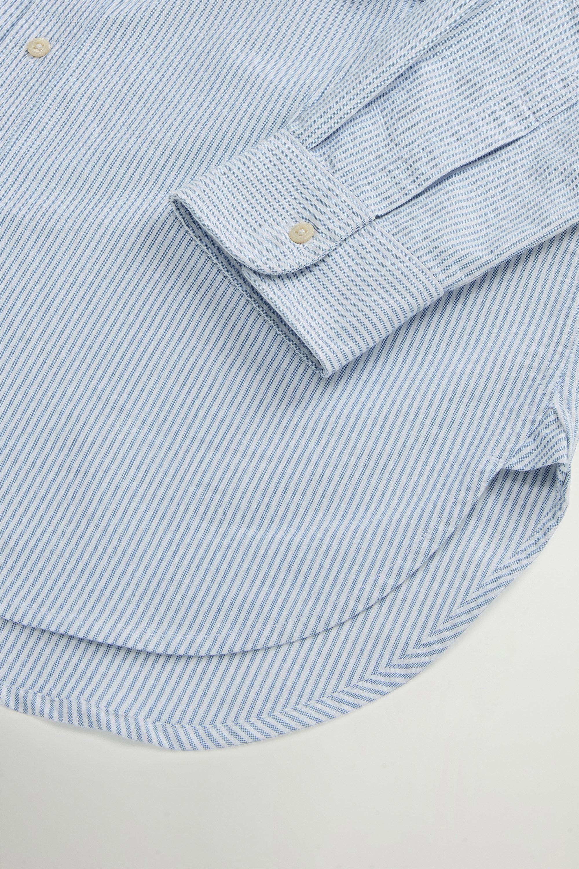 Gestreiftes Hemd aus einer Oxford-Baumwollmischung Blau photo 6 | Woolrich