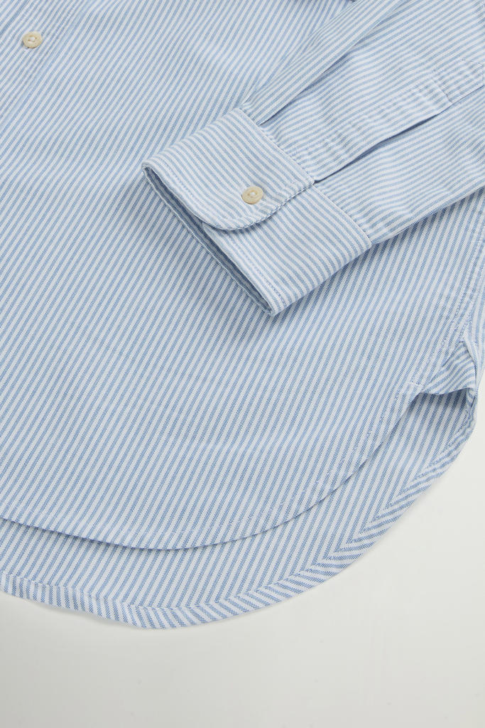 Gestreiftes Hemd aus einer Oxford-Baumwollmischung Blau photo 6 | Woolrich