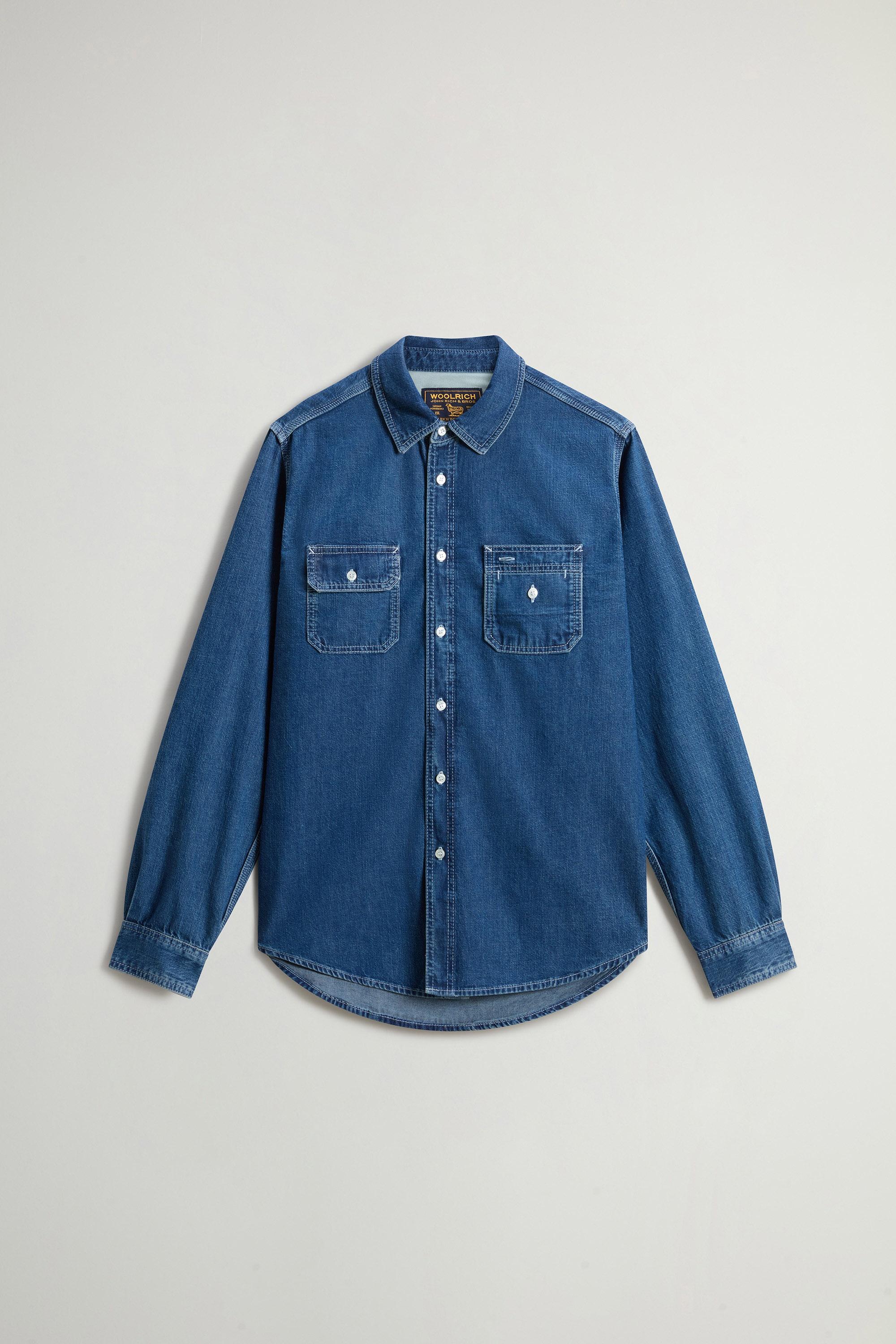 Hemd aus leichtem Denim aus reiner Baumwolle Blau photo 1 | Woolrich
