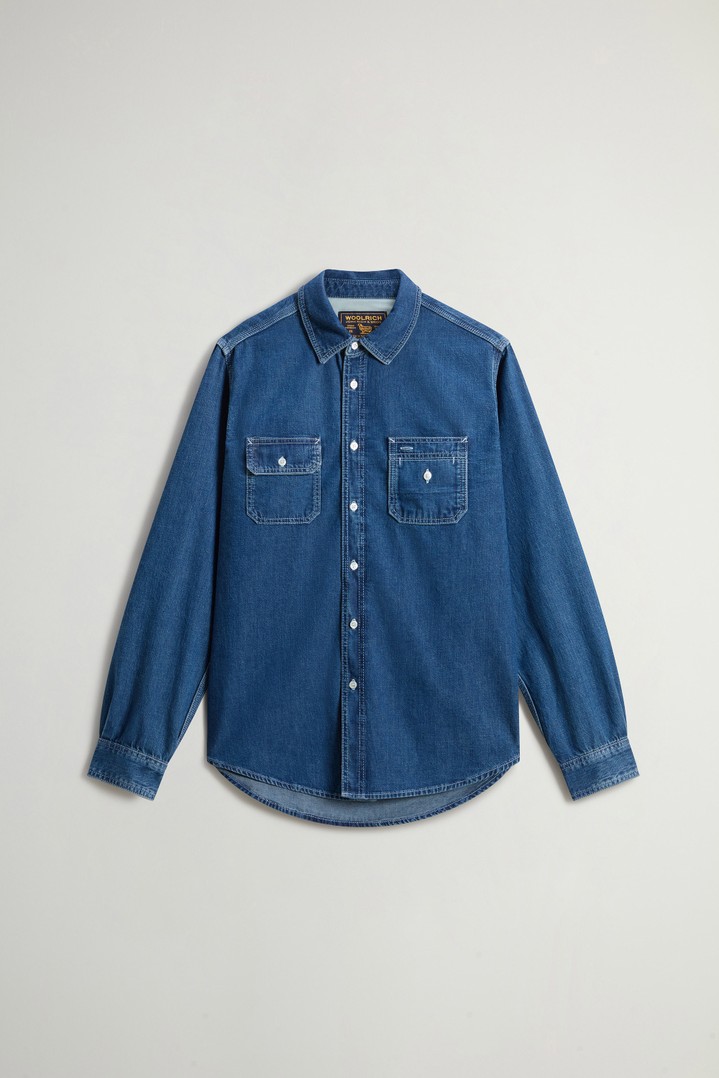 Hemd aus leichtem Denim aus reiner Baumwolle Blau photo 1 | Woolrich