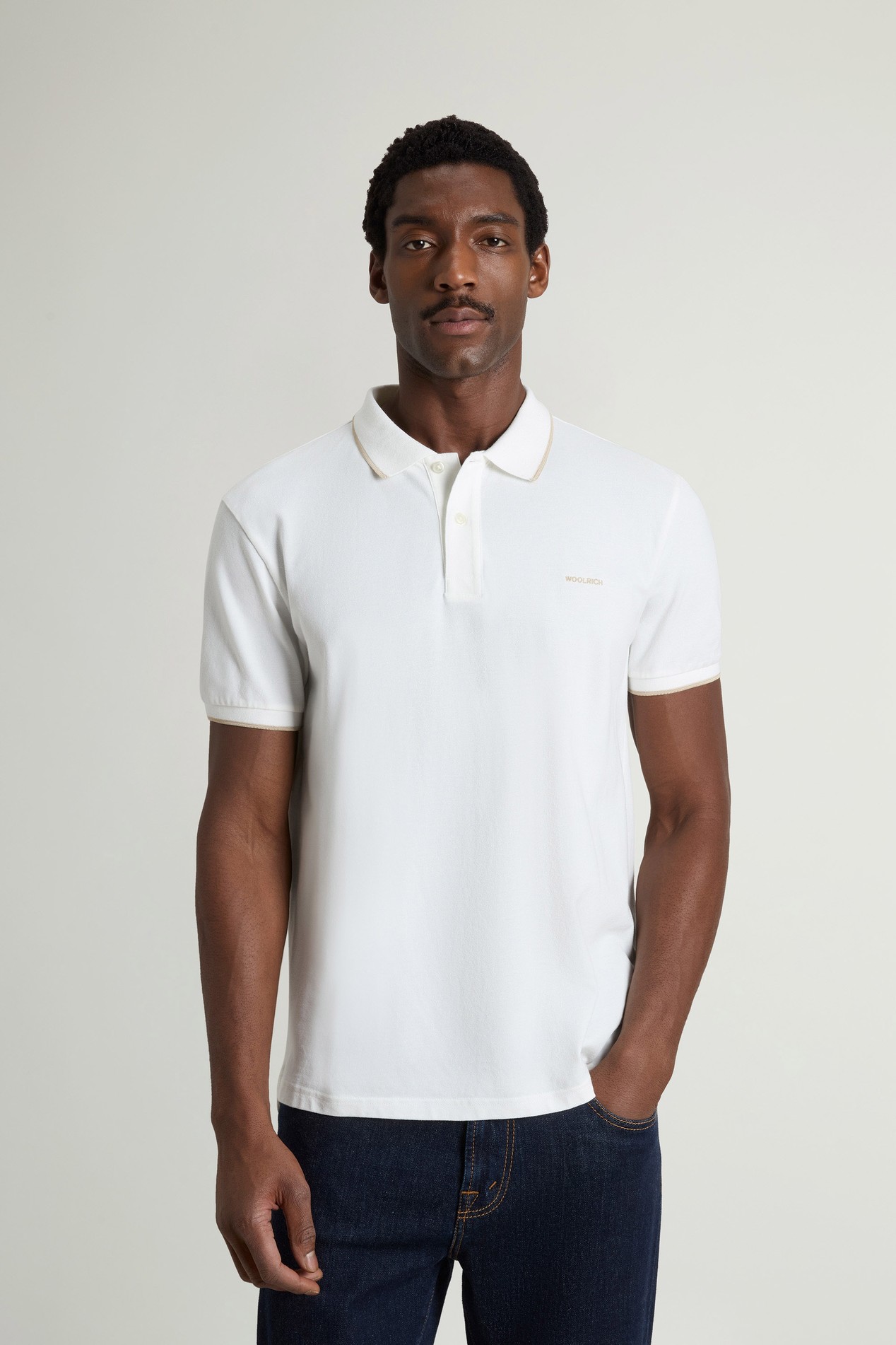 Monterey Polo Shirt in Stretch Cotton-Blend Pique White photo 1 | Woolrich