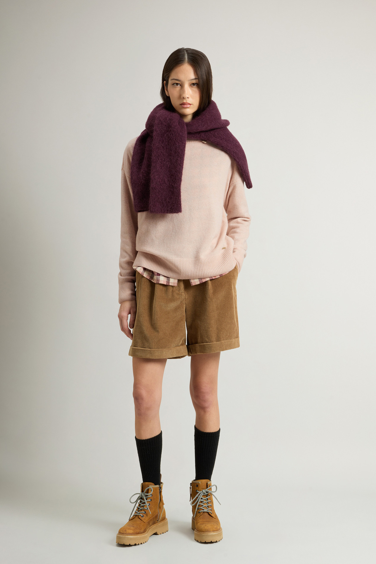 Crewneck Sweater in Virgin Wool and Cashmere Blend Pink photo 2 | Woolrich