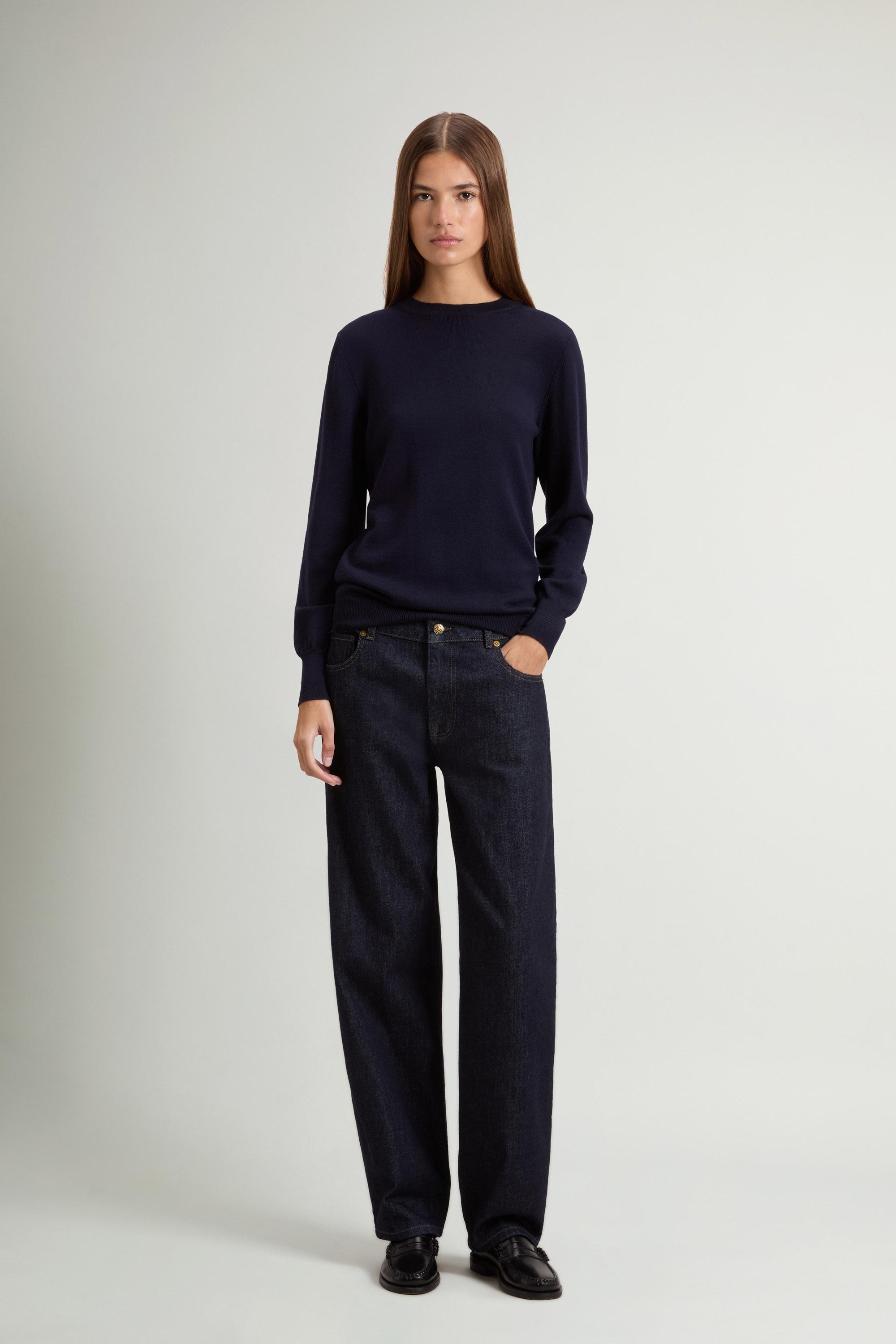 Wide-Leg Five-Pocket Jeans in Stretch Cotton Denim Blue photo 1 | Woolrich
