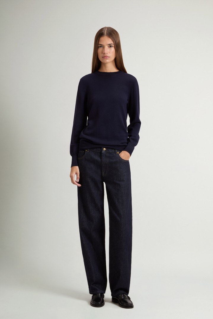 Wide-Leg Five-Pocket Jeans in Stretch Cotton Denim Blue photo 2 | Woolrich