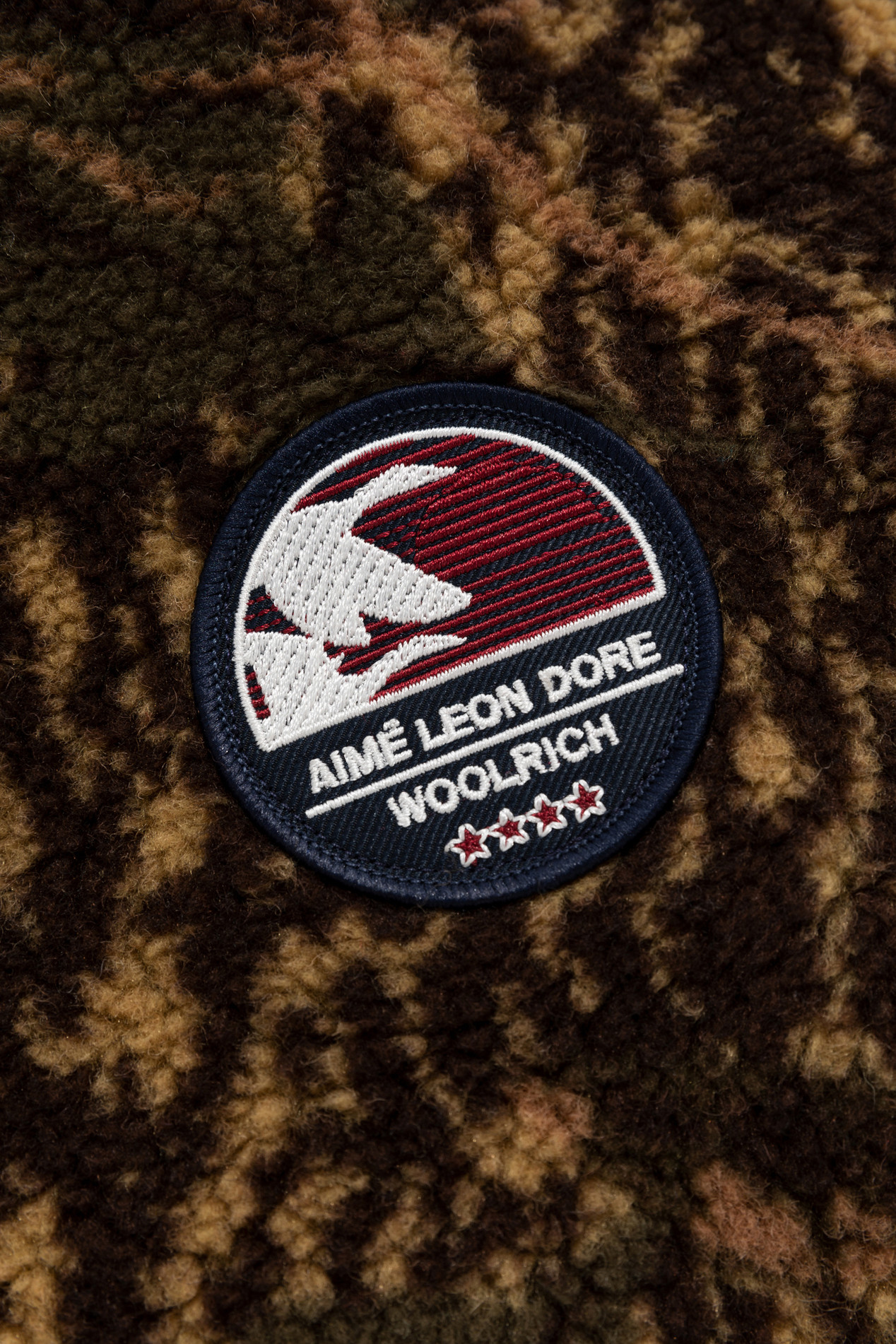 High Collar Half-zip Fleece Jacket - Aimé Leon Dore / Woolrich Brown photo 2 | Woolrich