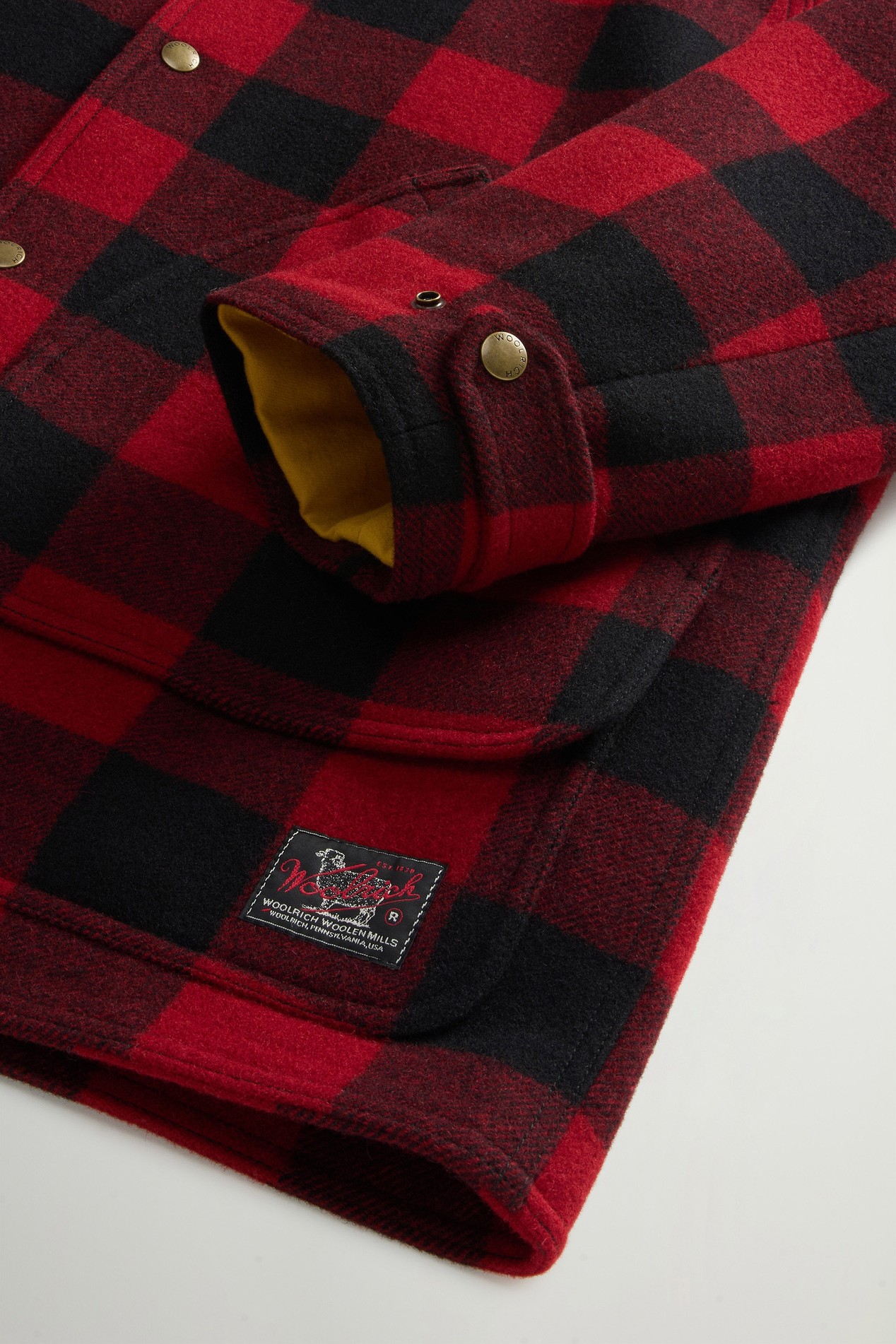 Manteau Barn à carreaux en laine mélangée Rouge photo 4 | Woolrich