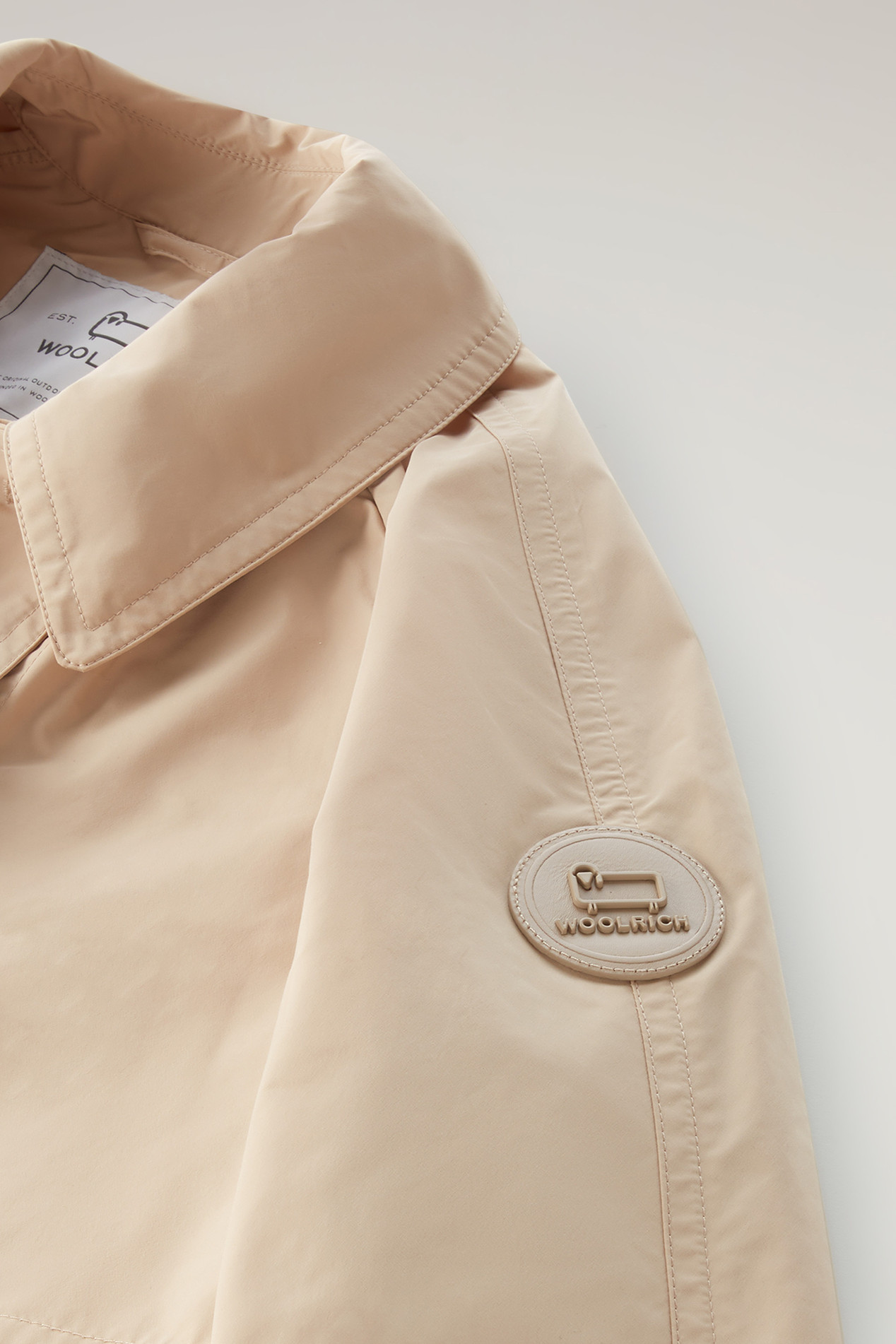 Trench Coat in Urban Touch Fabric with Belted Waist Beige photo 3 | Woolrich