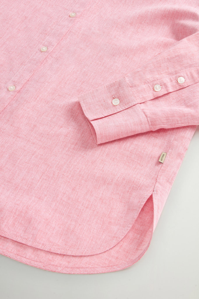 COTTON LINEN YD BOYFRIEND SHIRT Pink photo 7 | Woolrich