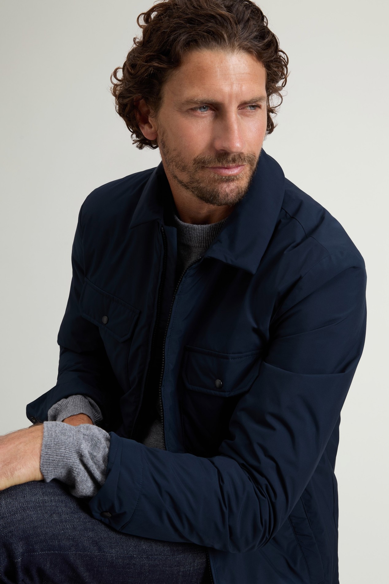 Cloud Padded Overshirt Blue photo 4 | Woolrich
