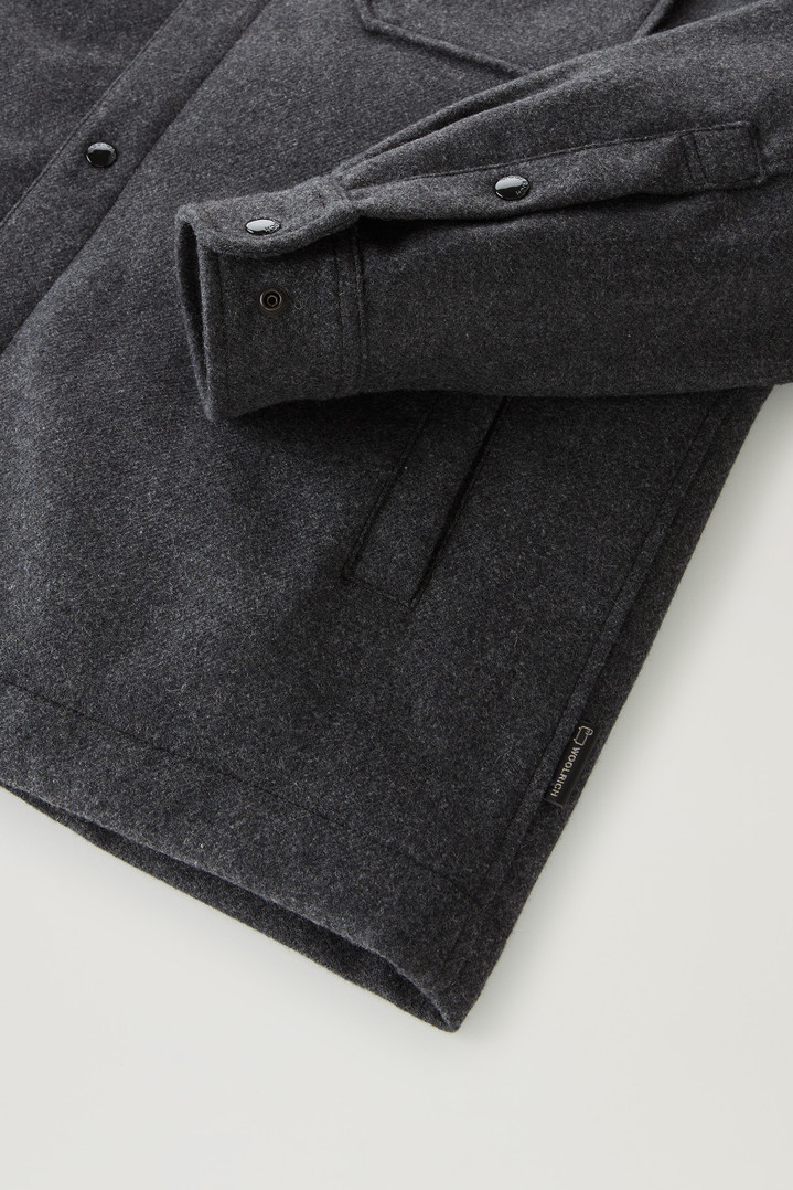 Alaskan Padded Overshirt in Recycled Italian Wool Blend Gray photo 3 | Woolrich
