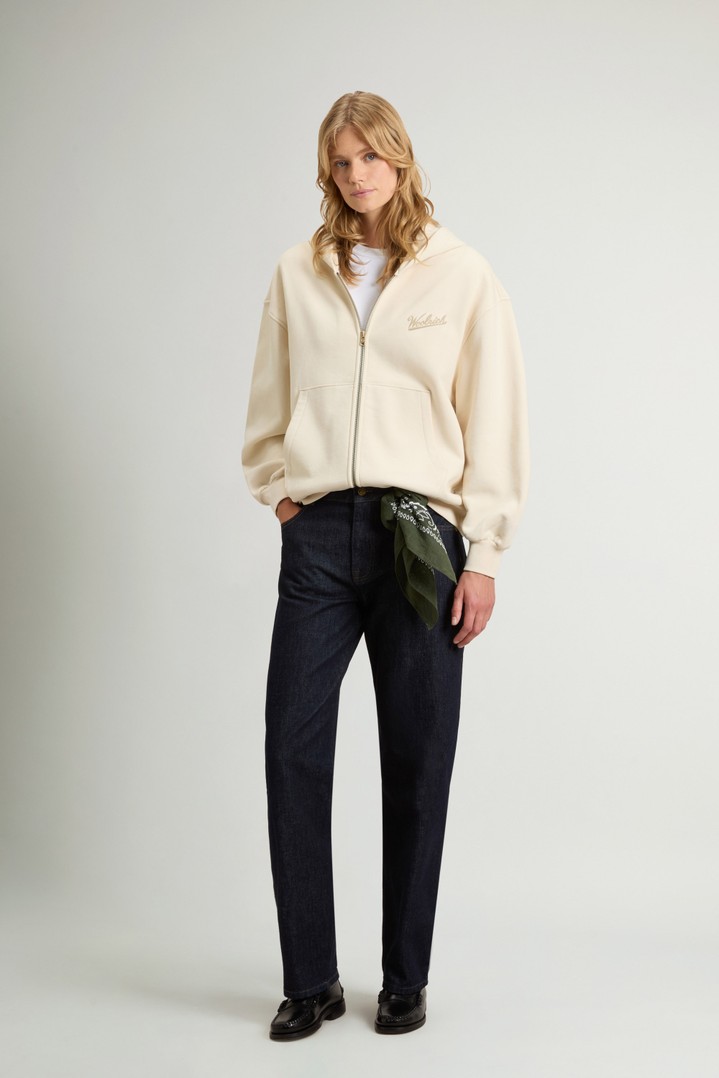 Zippered Hoodie in Pure Cotton White photo 2 | Woolrich