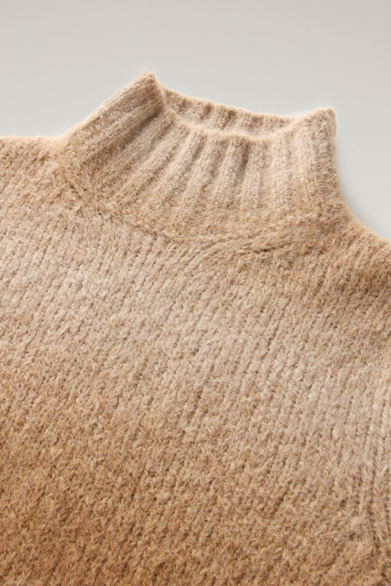 Turtleneck Sweater in Alpaca Blend with Dégradé Effect Beige photo 2 | Woolrich