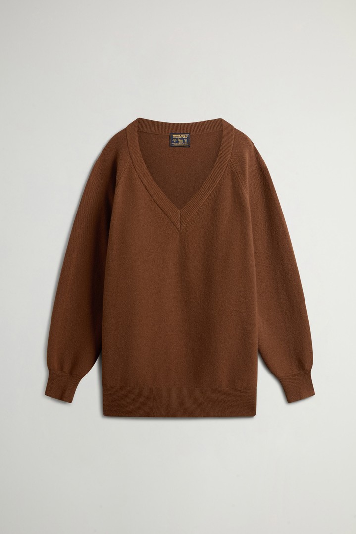 12GG WOOL CASHMERE V-NECK SWEATER Brown photo 5 | Woolrich