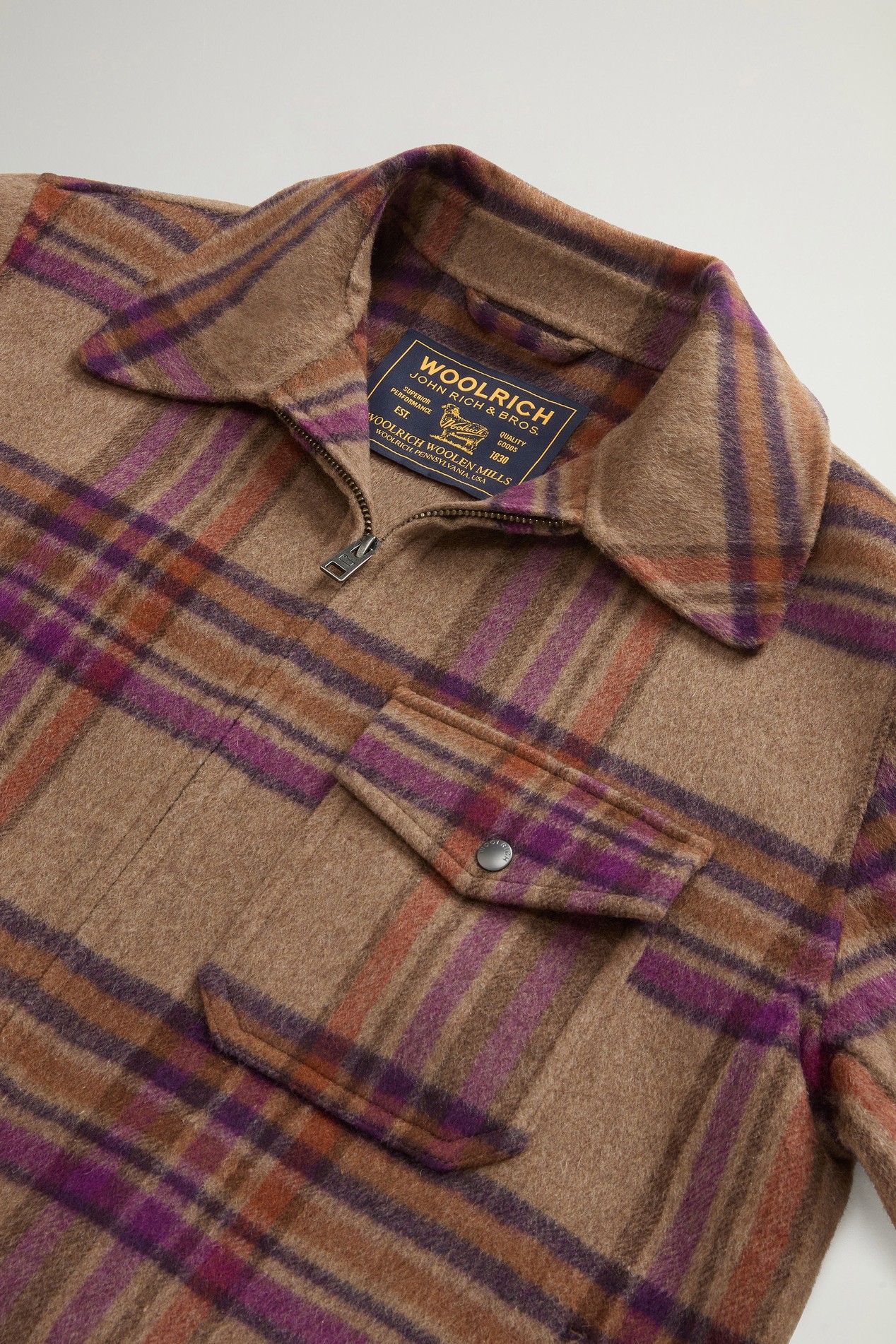 Jacket in Double-Face Wool Blend Brown photo 2 | Woolrich