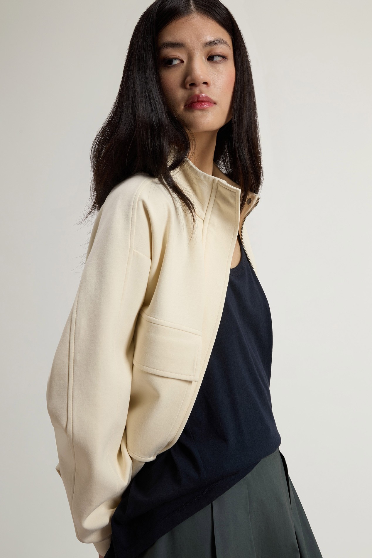 INTERLOCK ZIPPED SWEATSHIRT White photo 4 | Woolrich