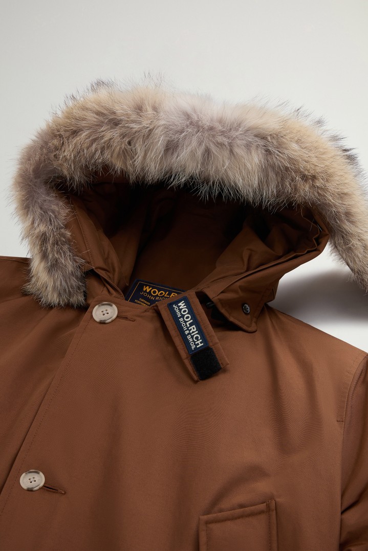 Arctic Parka in Ramar Cloth with Detachable Fur Trim Brown photo 6 | Woolrich