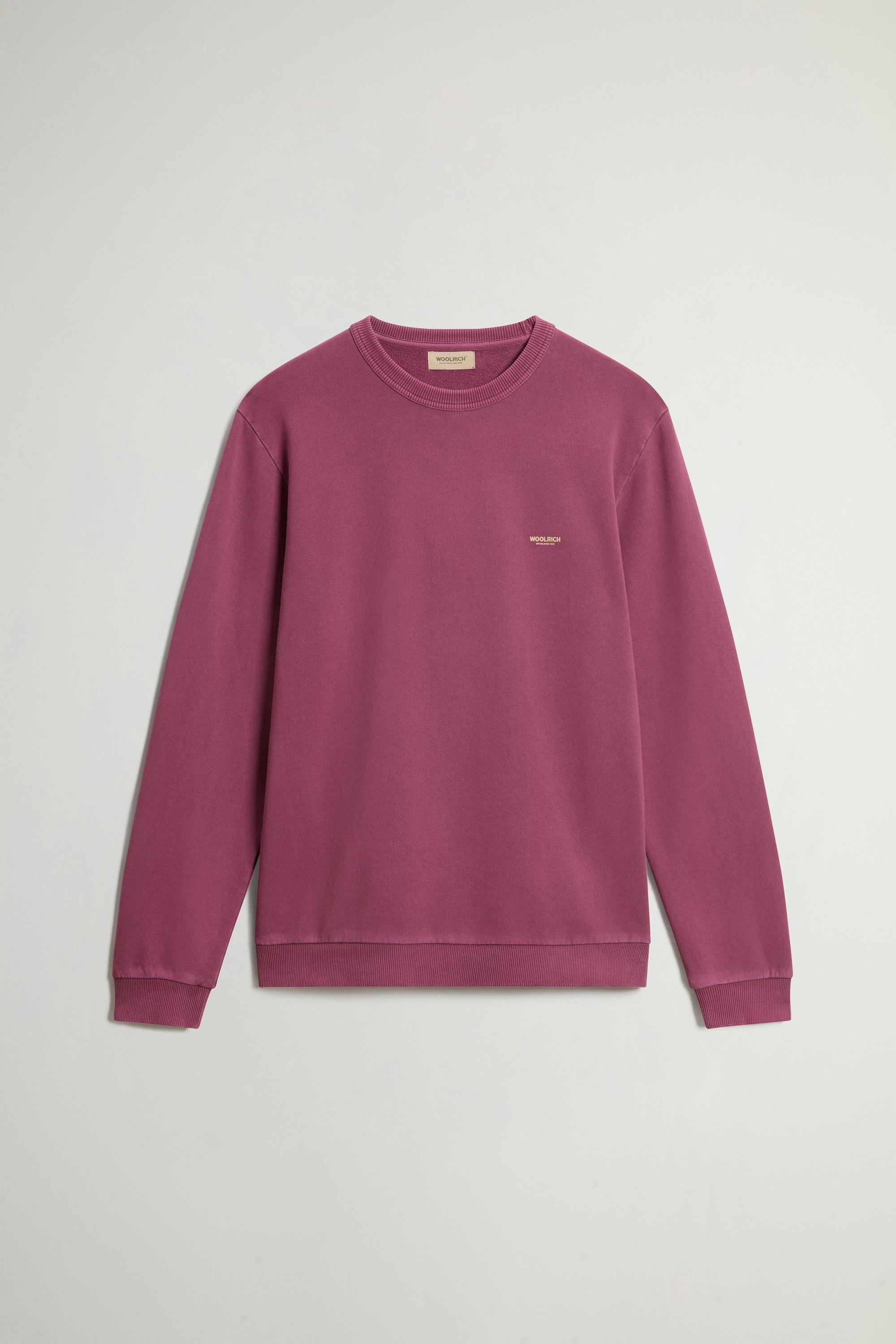 Stückgefärbtes Sweatshirt aus reiner Baumwolle mit Rundhalsausschnitt und Logo Burgunderrot photo 1 | Woolrich