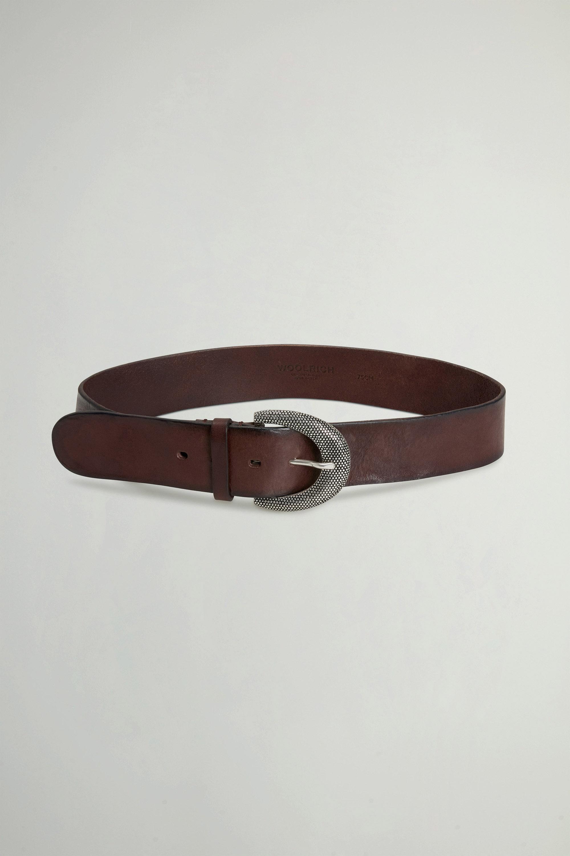 Belt in Distressed-Effect Leather Brown photo 1 | Woolrich