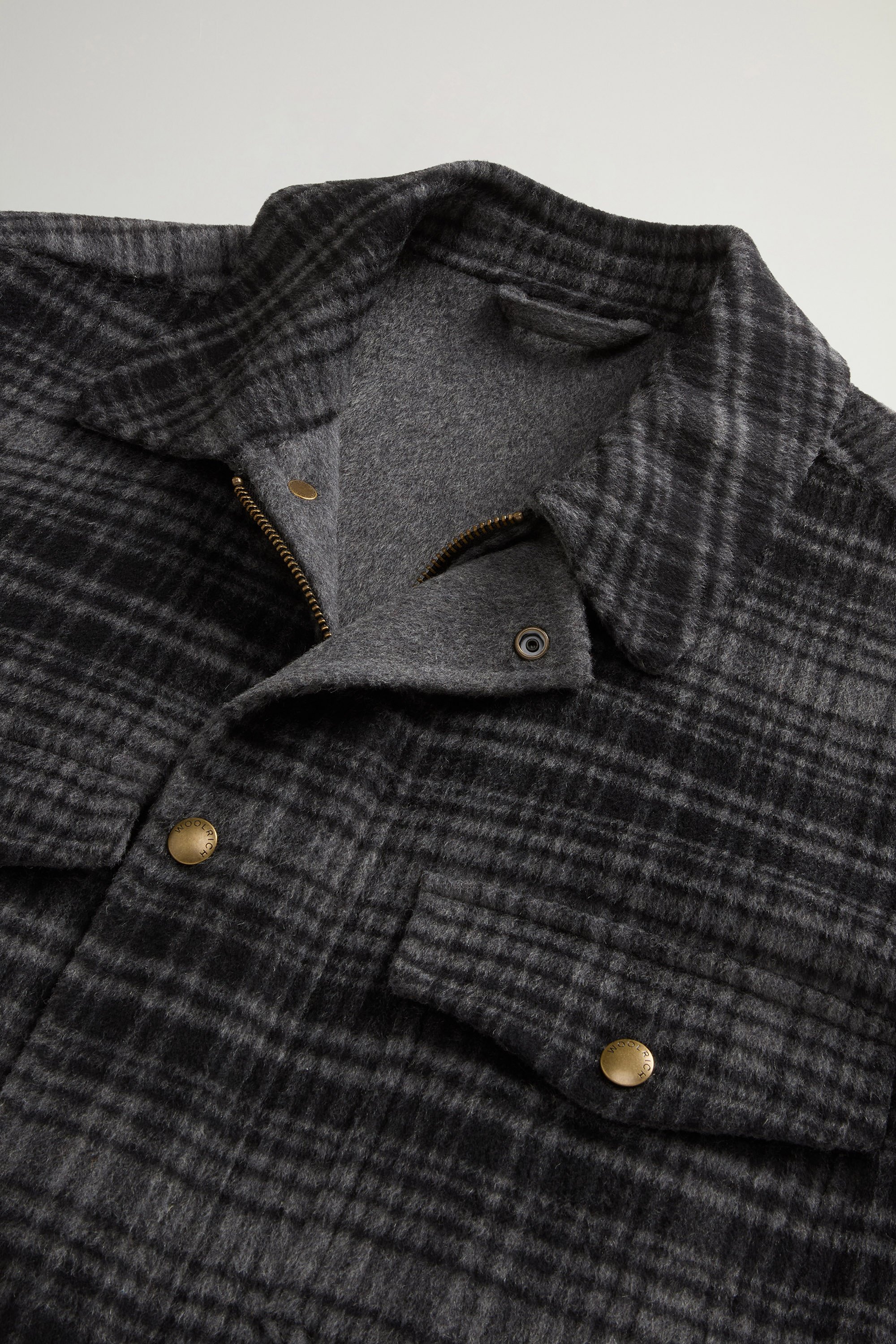 Checked Overshirt in Wool Blend Gray photo 6 | Woolrich