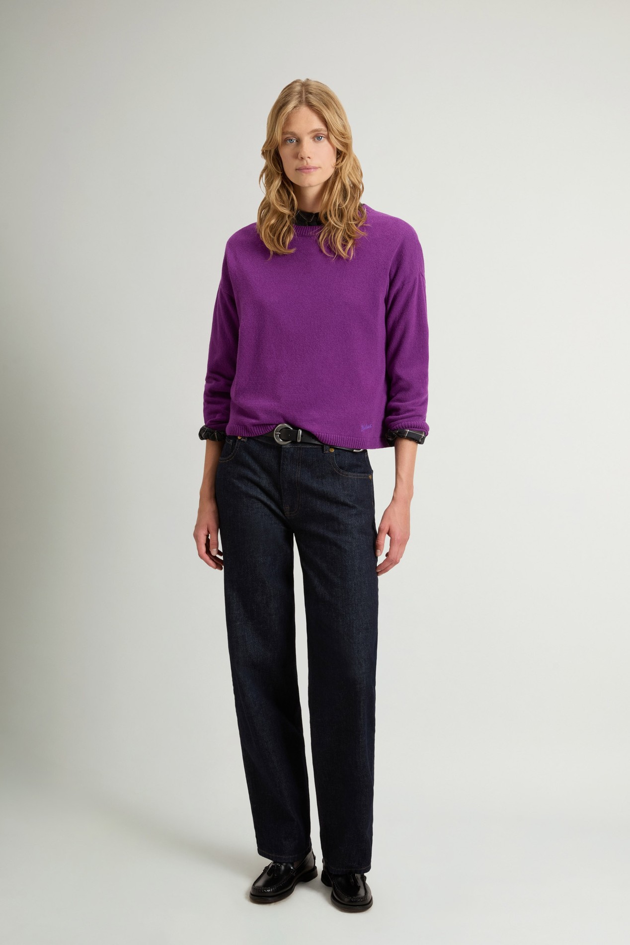 Crewneck Sweater in Wool and Cashmere Blend Purple photo 2 | Woolrich