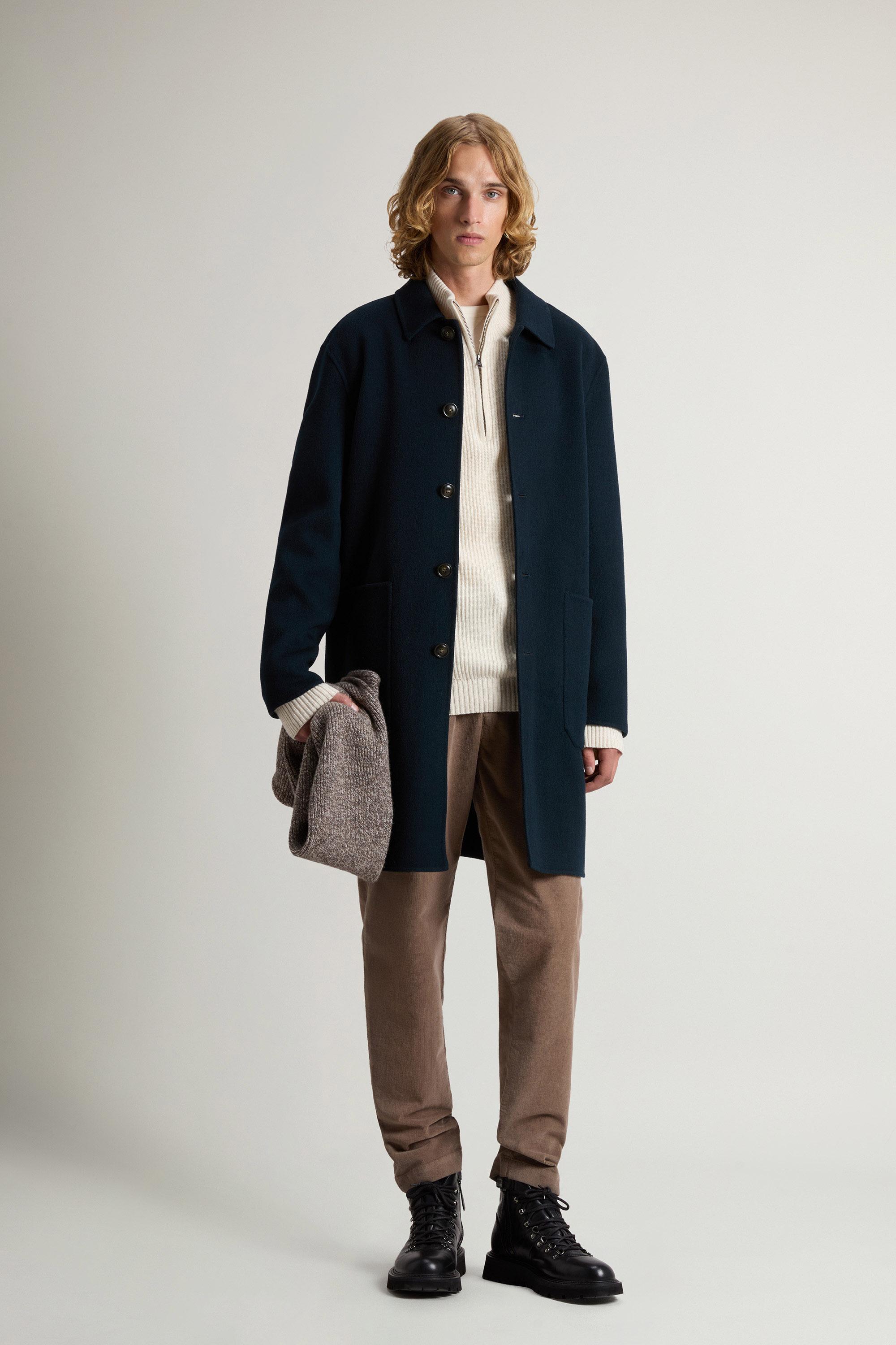 Coat in Pure Virgin Wool Blue photo 1 | Woolrich