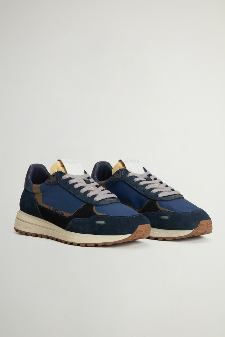 Retro Sneakers in Nylon with Leather Details Blue photo 2 | Woolrich