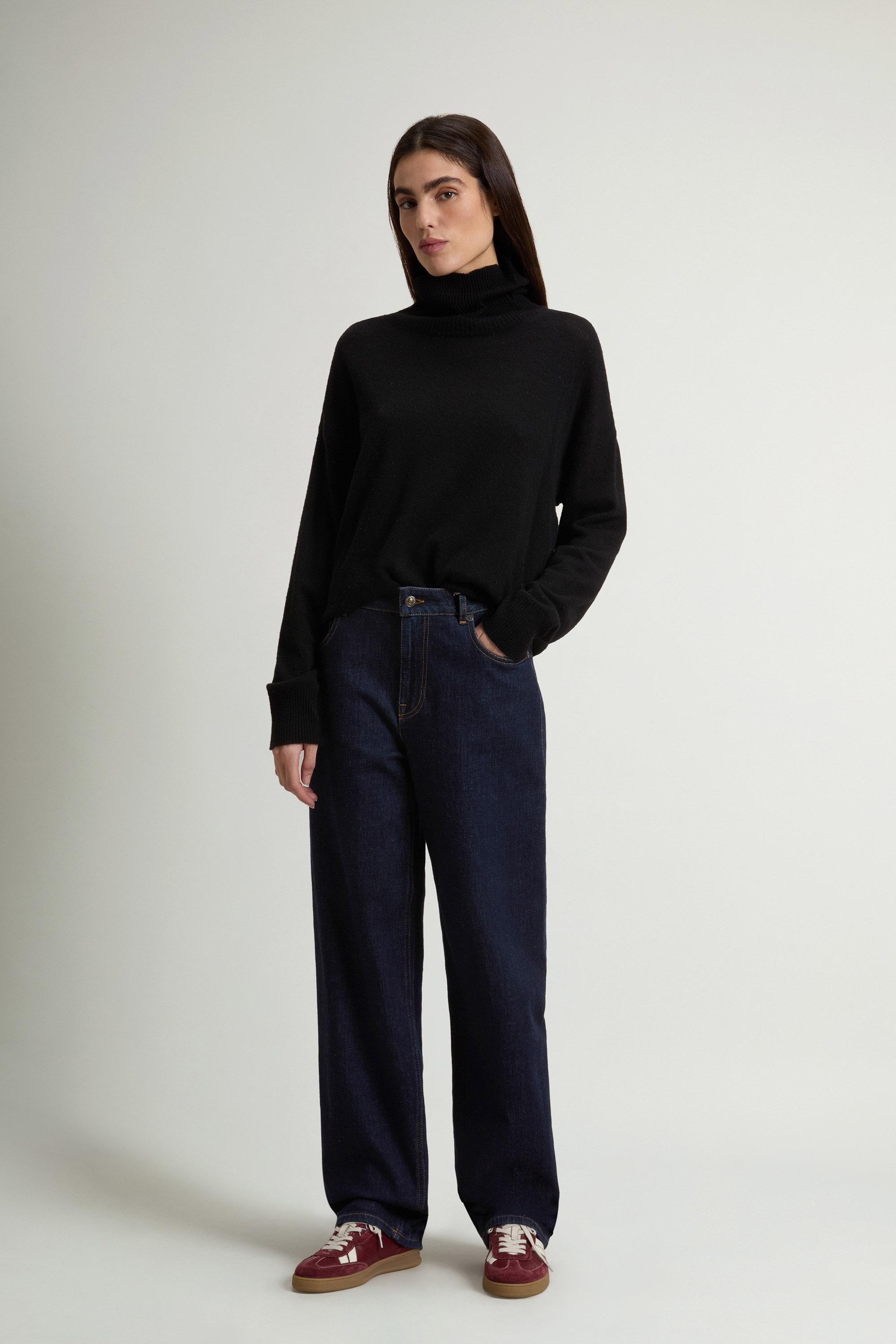 Wide-Leg Five-Pocket Jeans in Stretch Cotton Denim Blue photo 1 | Woolrich