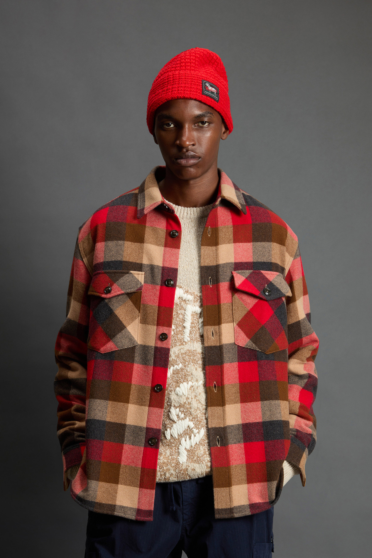 Checked Overshirt in Pure Cashmere by Todd Snyder Multicolor photo 2 | Woolrich