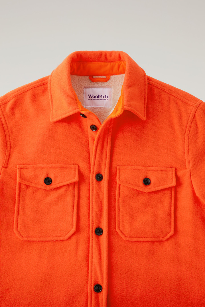 Virgin Wool Blend Overshirt with Sherpa Lining - Serving the People / Woolrich Red photo 2 | Woolrich
