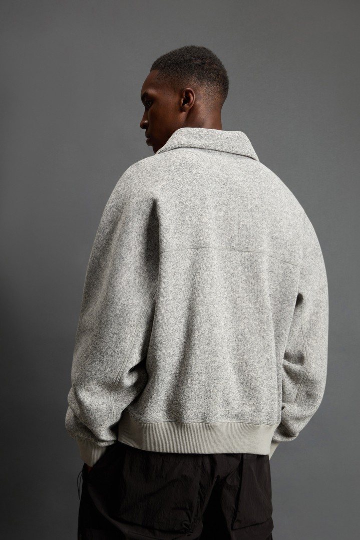 Full-Zipper Sweatshirt with Stand-Up Collar in Recycled Sherpa by Todd Snyder Gray photo 3 | Woolrich