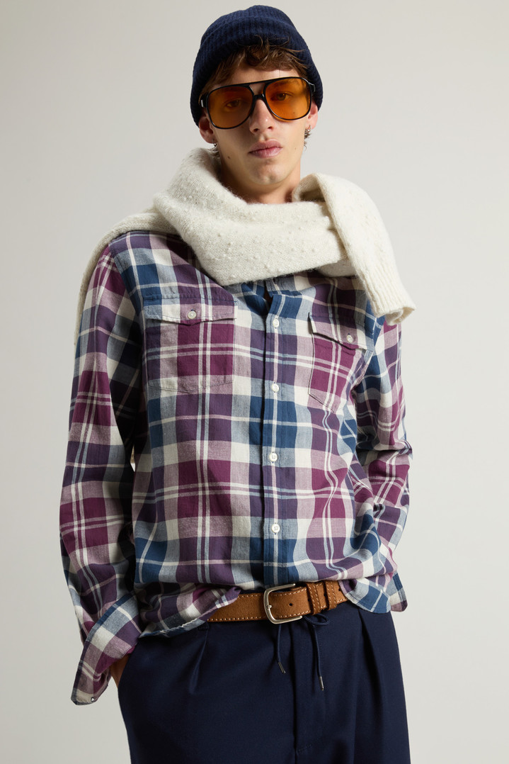 Pure Madras Cotton Flannel Checked Shirt Multicolor photo 4 | Woolrich