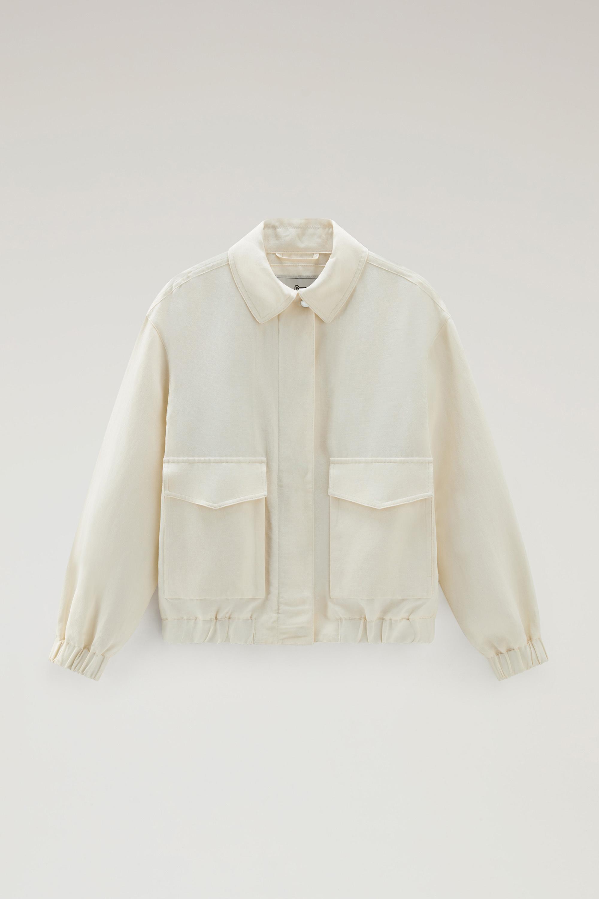 Bomber Jacket in Linen Blend White photo 1 | Woolrich