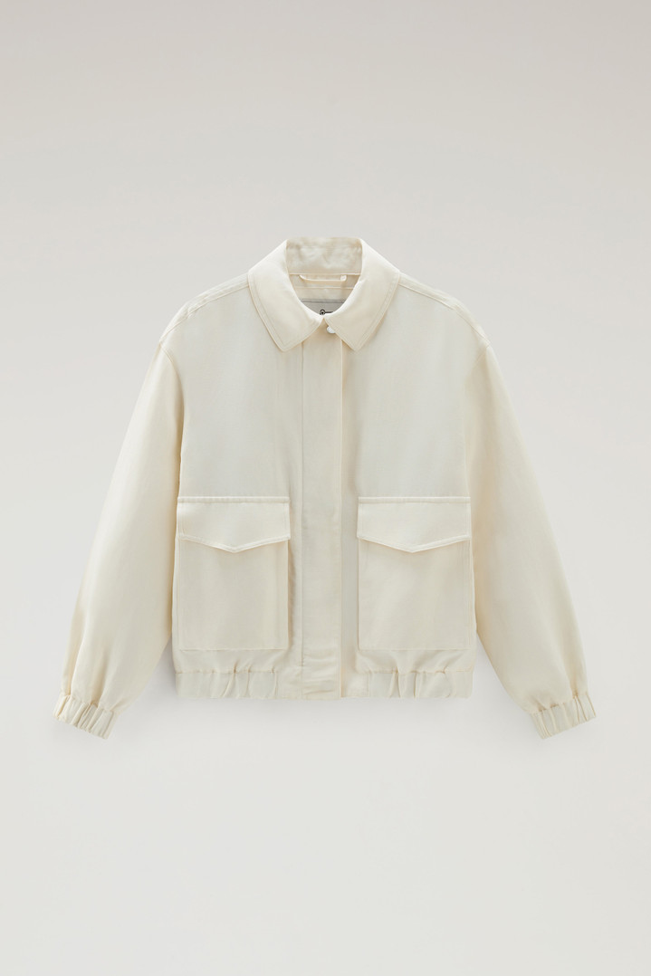 Bomber Jacket in Linen Blend White photo 1 | Woolrich
