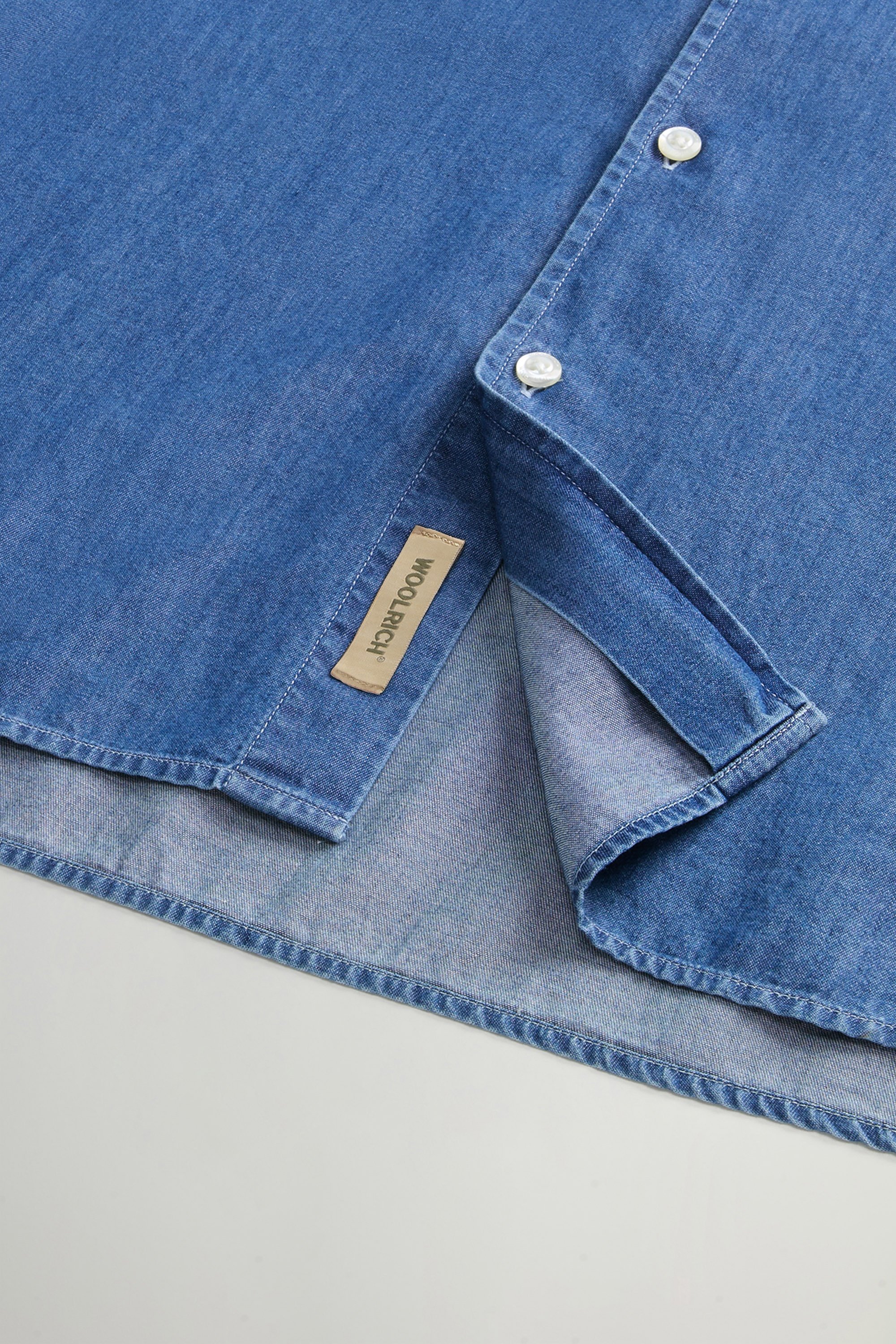 Pure Cotton Shirt with Small Pocket Blue photo 8 | Woolrich