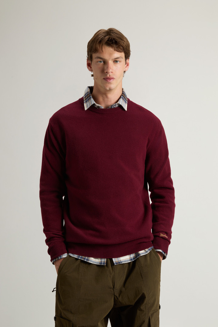 Pure Wool Crewneck Sweater Burgundy photo 1 | Woolrich