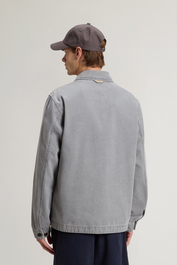 WASHED RESINE TWILL CHORE JACKET Gray photo 3 | Woolrich