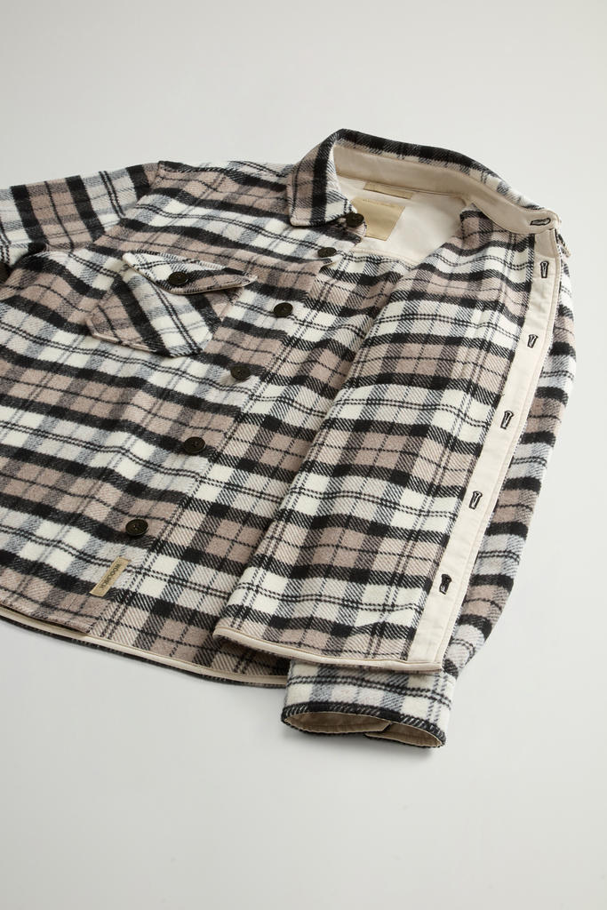 Wool-Blend Overshirt with Checked Pattern Brown photo 8 | Woolrich