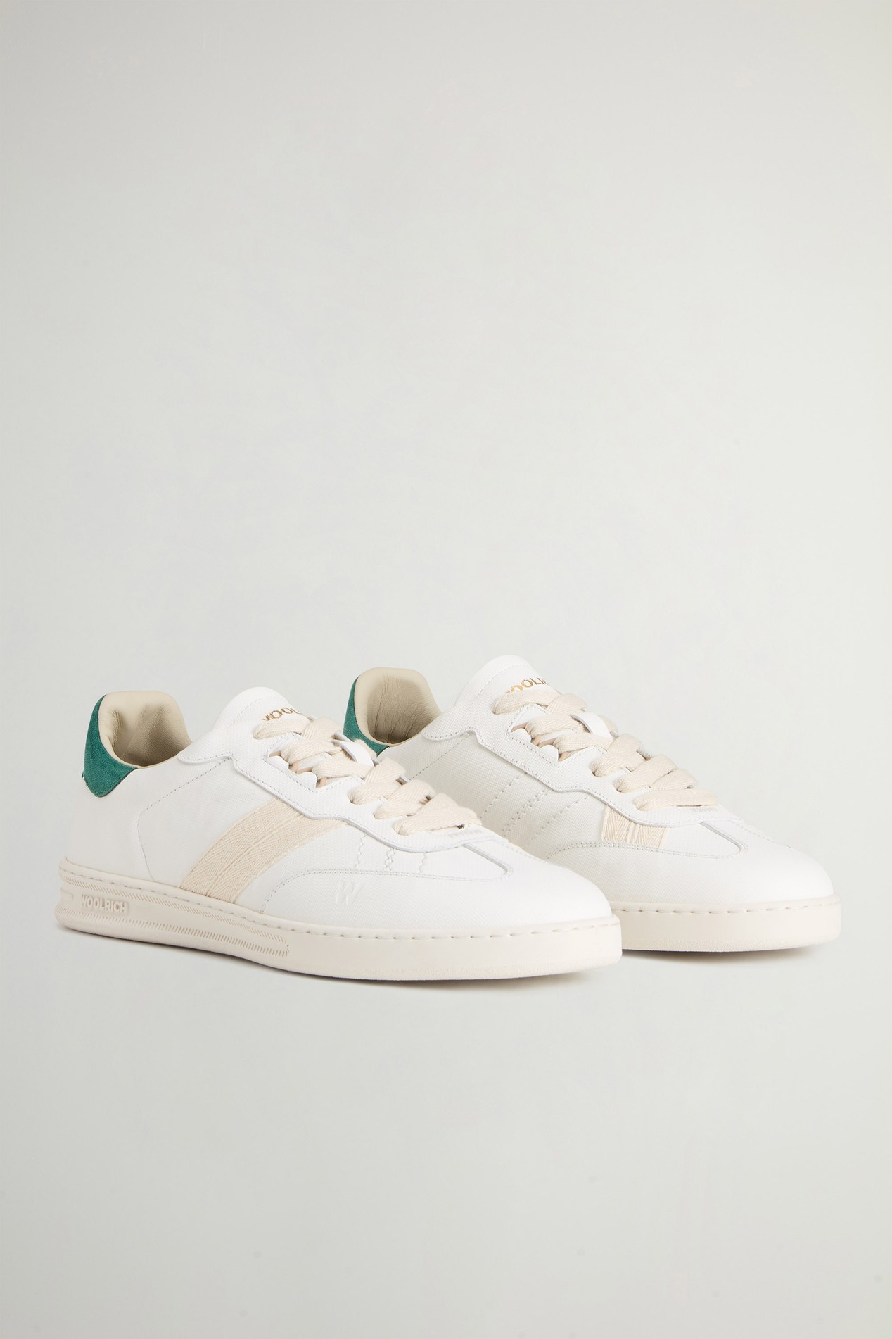 Doubleu Tennis Sneakers in Calfskin with Suede Details White photo 2 | Woolrich