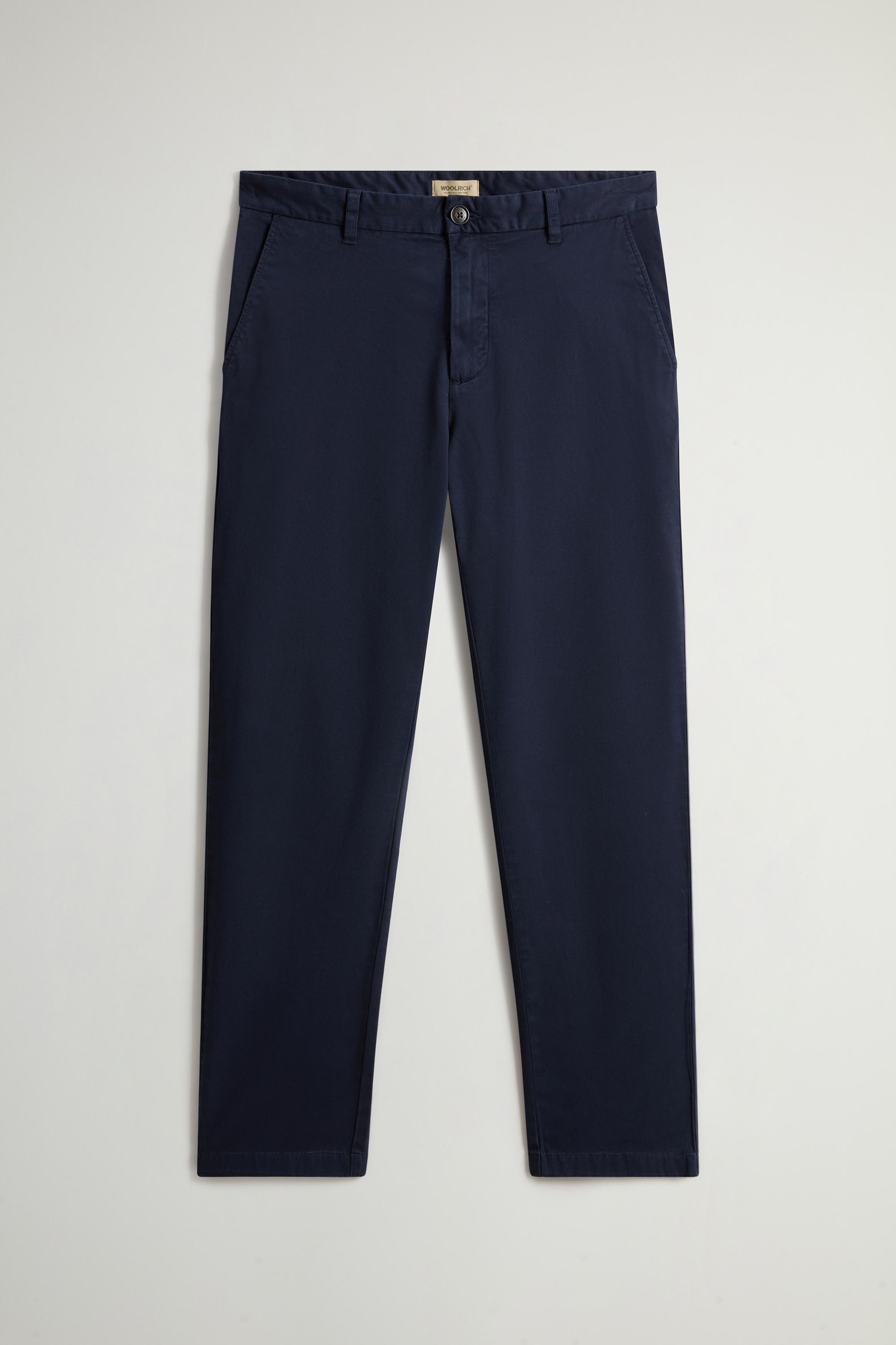 Garment-Dyed Stretch Cotton Twill Chinos Blue photo 1 | Woolrich