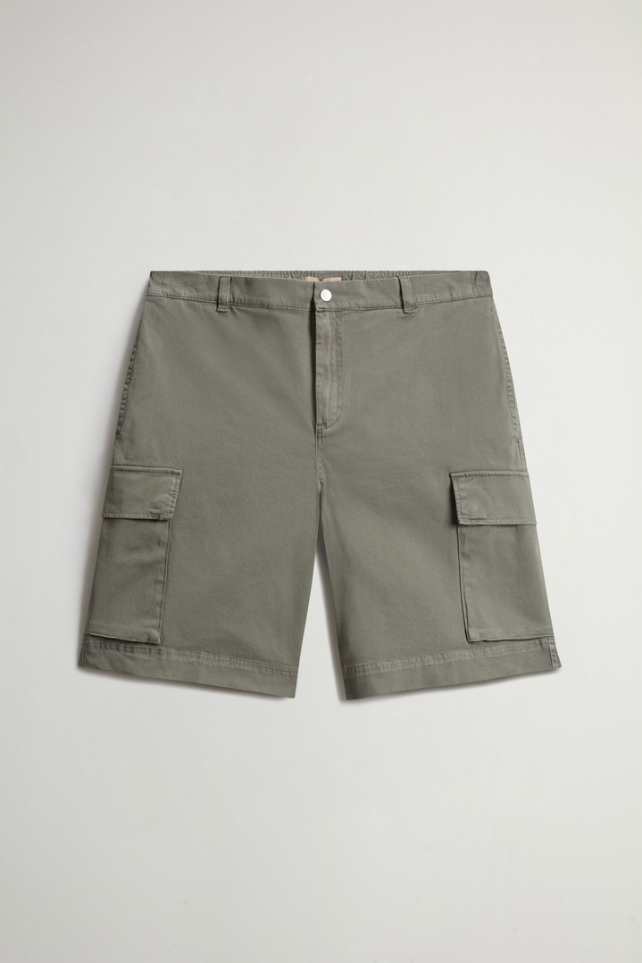 COTTON TWILL CARGO SHORT GD Green photo 3 | Woolrich