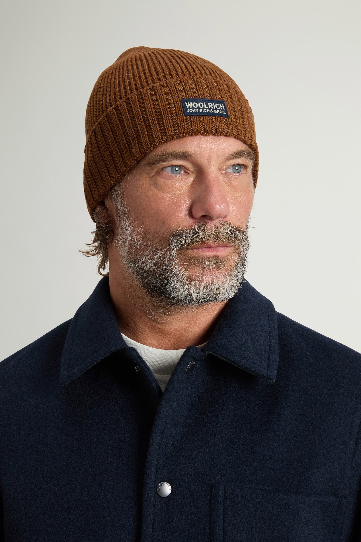 Muts van ribgebreide zuivere Merino-scheerwol Bruin photo 1 | Woolrich
