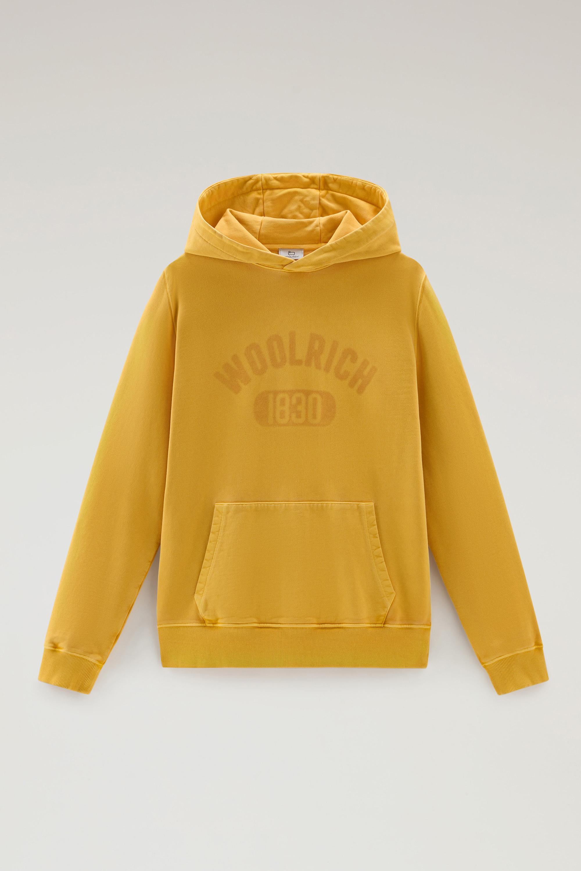 Garment-Dyed 1830 Hoodie in Pure Cotton Yellow photo 1 | Woolrich