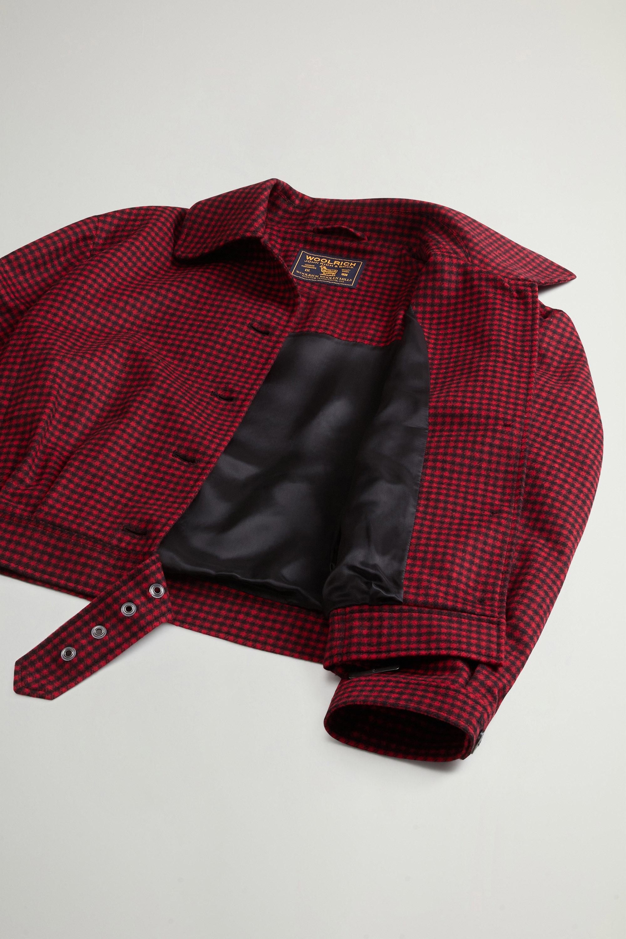 Checked Overshirt in Recycled Italian Wool Blend Red photo 9 | Woolrich