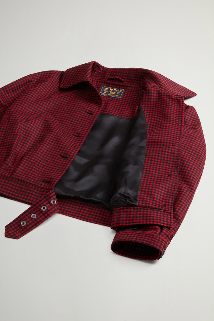 Checked Overshirt in Recycled Italian Wool Blend Red photo 9 | Woolrich