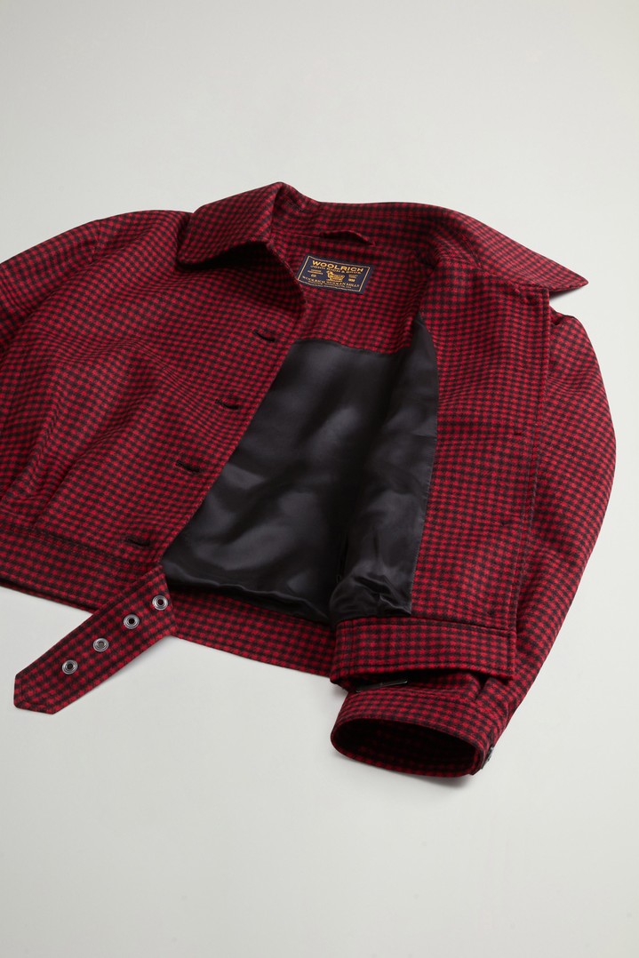 Checked Overshirt in Recycled Italian Wool Blend Red photo 9 | Woolrich