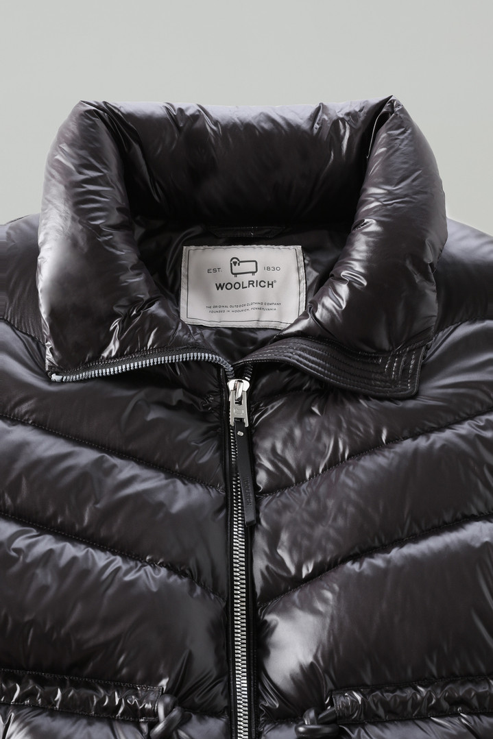 Aliquippa Down Jacket in Glossy Nylon with a Drawstring Waist Black photo 2 | Woolrich