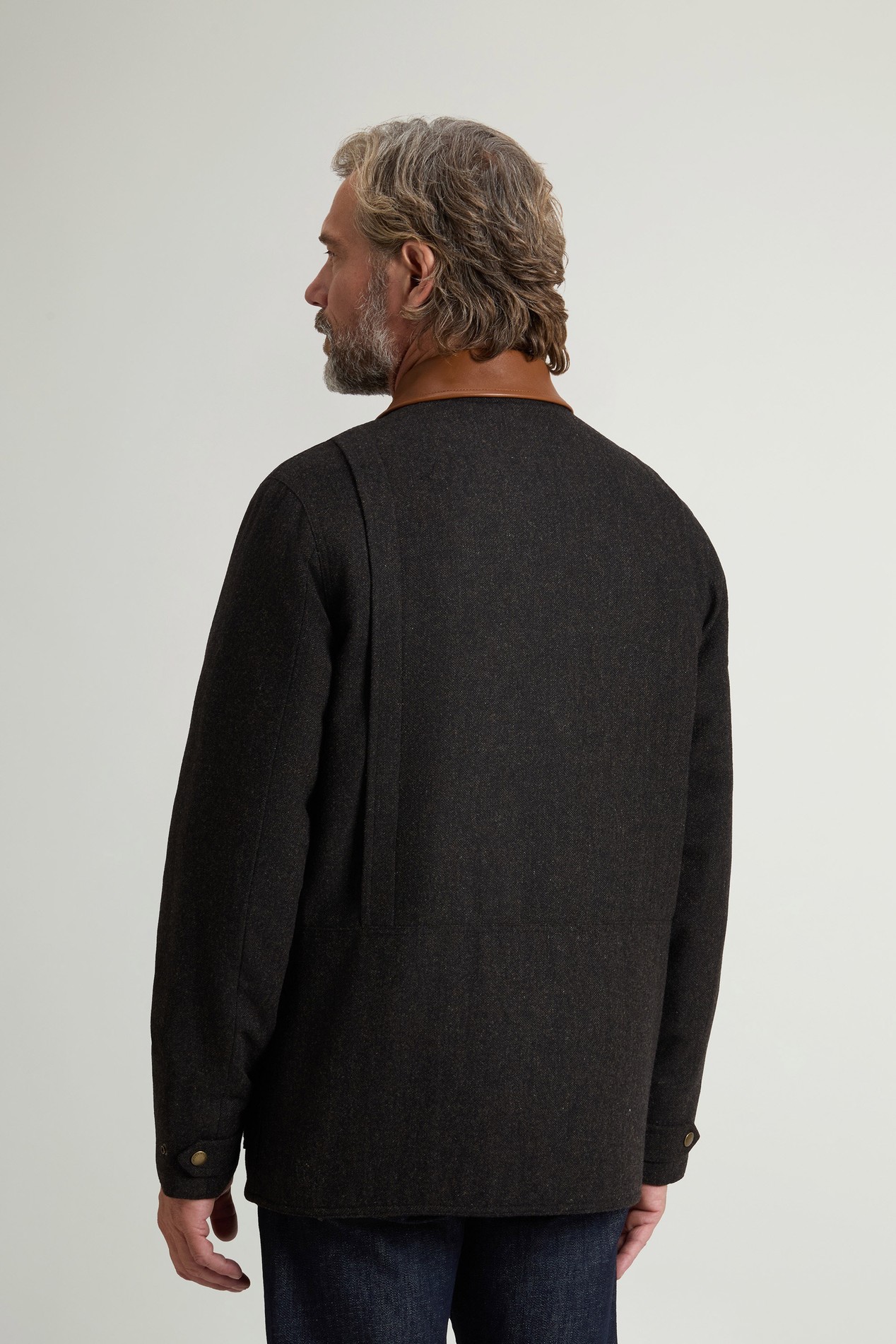 Manteau Barn en laine italienne mélangée Noir photo 3 | Woolrich